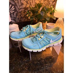 Nike Womens Dual Fusion Running Shoes Blue/Green Size 8 Breathable Mesh Lightwei